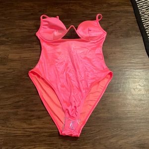 Womens neon pink swim suit new